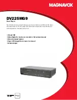 Magnavox DV225MG9 - DVD Player And 4 Head Hi-Fi Stereo VCR Specifications preview