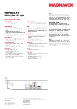 Предварительный просмотр 2 страницы Magnavox MBP5320 Specifications