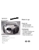 Предварительный просмотр 1 страницы Magnavox MCS225 Specifications