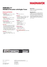 Preview for 2 page of Magnavox MDR535H Specifications