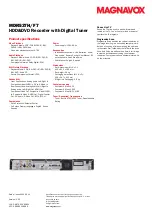 Preview for 2 page of Magnavox MDR537H Specifications
