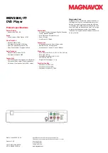 Preview for 2 page of Magnavox MDV2300 Specifications