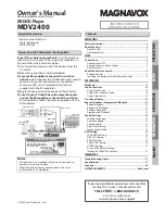 Magnavox MDV2400 Owner'S Manual preview