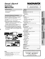 Magnavox MDV3300 Owners Manual/Install Manual preview