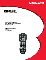 Preview for 1 page of Magnavox MRU3500 - Universal Remote Control Specifications