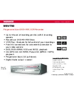 Preview for 1 page of Magnavox MRV700 Specifications