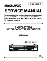 Preview for 1 page of Magnavox MSD804 Service Manual