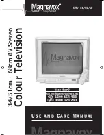 Preview for 1 page of Magnavox MTV-34, MTV-51, MTV-68 Use And Care Manual