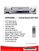 Magnavox MVR630MG - Vcr Hifi Specifications preview