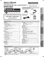 Magnavox MWD2206 - DVD/VCR Owner'S Manual preview