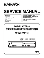 Magnavox MWD2206 - DVD/VCR Service Manual предпросмотр