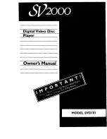 Preview for 1 page of Magnavox SV2000 SVD101 Owner'S Manual
