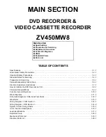 Preview for 3 page of Magnavox ZV450MW8 - DVD Recorder And VCR Combo Service Manual