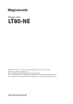 Magnescale LT80-NE Operating Manual предпросмотр