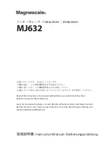 Предварительный просмотр 1 страницы Magnescale MJ632 Instruction Manual