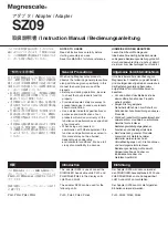 Предварительный просмотр 1 страницы Magnescale SZ09 Instruction Manual