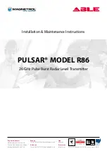 Magnetrol Pulsar R86 Installation & Maintenance Instructions Manual preview