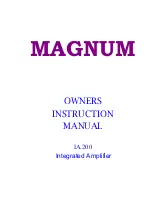 Предварительный просмотр 1 страницы Magnum IA.200 Owner'S Instruction Manual