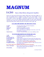 Предварительный просмотр 2 страницы Magnum IA.200 Owner'S Instruction Manual