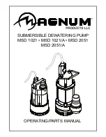 Предварительный просмотр 1 страницы Magnum MSD 1021 Operating & Parts Manual