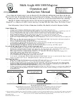 Preview for 1 page of Magswitch 400 Operation And Instruction Manual