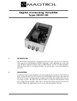 Magtrol MVD100 User Manual preview