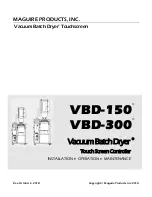 Maguire Products Vacuum Batch Dryer VBD-150 Installation Operation & Maintenance preview