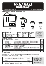 Preview for 1 page of Maharaja Whiteline juicer mixer grinder Instruction Manual