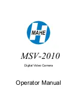 Mahe MSV-2010 Operator'S Manual preview