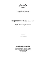 Mahr Digimar 817 CLM Operating Instructions Manual предпросмотр