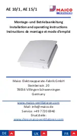 Maico 0151.0400 Installation And Operating Instructions Manual preview