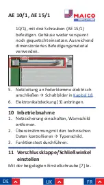 Preview for 22 page of Maico AE 10/1 Installation And Operating Instructions Manual