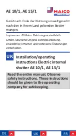 Preview for 27 page of Maico AE 10/1 Installation And Operating Instructions Manual