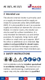 Preview for 29 page of Maico AE 10/1 Installation And Operating Instructions Manual