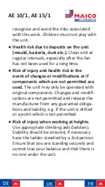 Preview for 32 page of Maico AE 10/1 Installation And Operating Instructions Manual