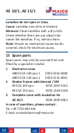 Preview for 50 page of Maico AE 10/1 Installation And Operating Instructions Manual