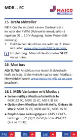 Preview for 54 page of Maico MDR 22 EC Mounting And Operating Instructions