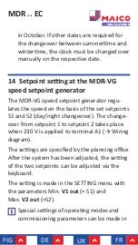 Preview for 104 page of Maico MDR 22 EC Mounting And Operating Instructions