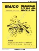 Maico Motocross 250 1981 Technical Data, Owner'S Manual preview