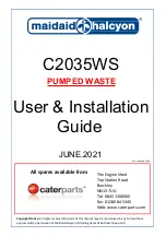 Maidaid Halcyon C2035WS User'S Installation Manual preview