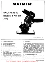 maimin ROTOSHERE10 Instructions & Parts List Catalog preview