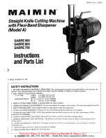 maimin SABRE900 Instructions And Parts List preview