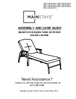 Mainstays BELDEN PARK MSS129900298064 Assembly And Care Manual preview