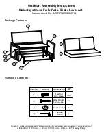 Предварительный просмотр 3 страницы Mainstays Moss Falls Patio Glider Loveseat MSD128059664019 Assembly Instructions Manual