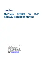 Maipu MyPower VG2000 Installation Manual preview