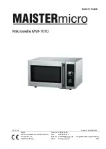 MAISTERmicro MW-1010 Manual preview