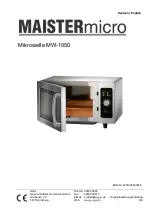 MAISTERmicro MW-1050 Translation Of The Original Manual preview