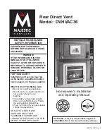 Majestic fireplaces DVHVAC36 Homeowner'S Installation And Operating Manual предпросмотр