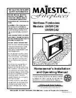 Preview for 1 page of Majestic fireplaces UVSRC36 Homeowner'S Installation And Operating Manual