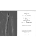 Majestic 102 Instructions For Care And Operation preview